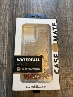 case-mate Waterfall Gold Glitter Liquid Sparkle Phone Case